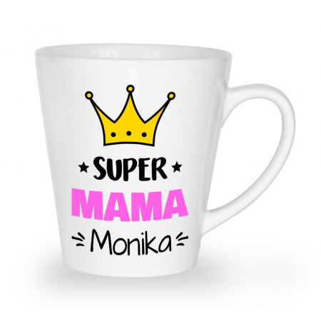 Kubek latte na dzień matki Super mama + imię
